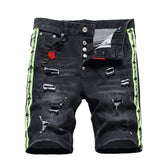 DSQ2 Short Jeans Ripped Patch Slim-fit Stretch Denim Shorts